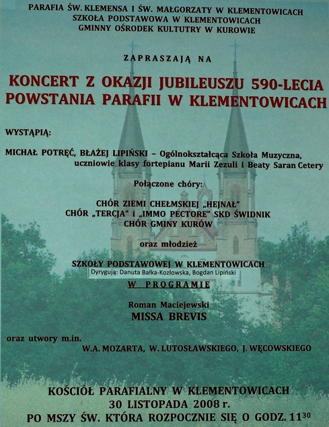 590 Lat Parafii Klementowice_Koncert_2008.11.30